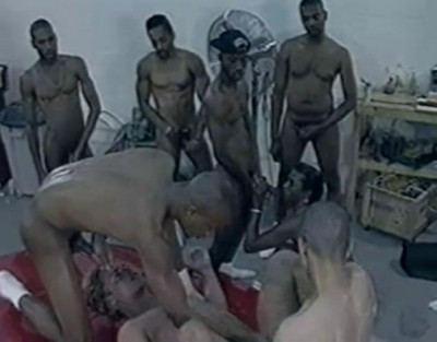 Interracial GangBang With Big Black Dicks