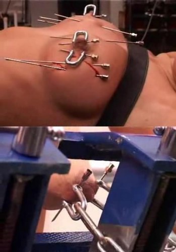 Torture for boobs with large needle cover