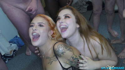 Ginger girls enjoy another bukkake cover